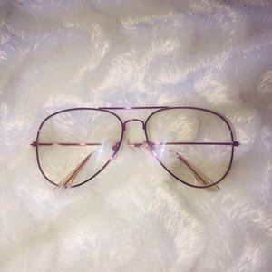 Pink frame aviator clear glasses